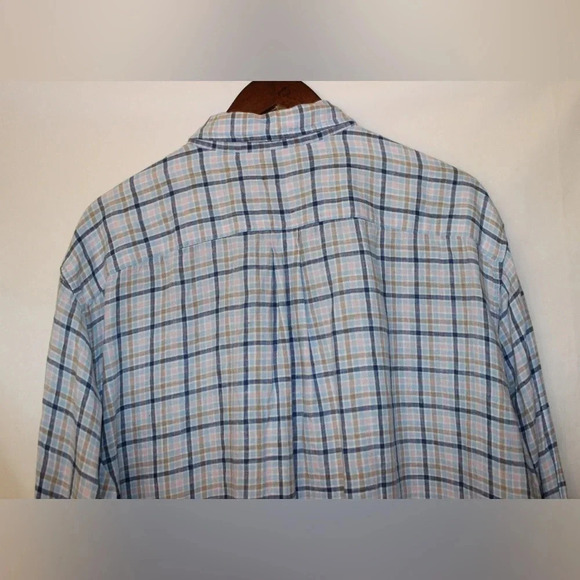 Vineyard Vines Classic 100% Linen Plaid Long Sleeve Lightweight Button Down XXL - Picture 7 of 11